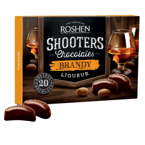 Цукерки в коробці Roshen «Shooters» з бренді-лікером, 150г