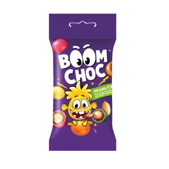 Драже «Boom Choc» арахіс у кольоровому шоколаді, 45г Драже «Boom Choc» арахіс у кольоровому шоколаді, 45г