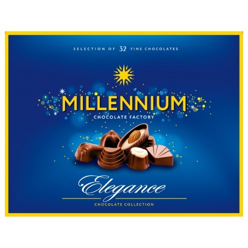 Конфеты в коробке Millennium «Ассорти Elegance» в молочном шоколаде, 285г