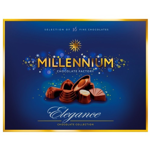 Конфеты в коробке Millennium «Ассорти Elegance» в молочном шоколаде, 143г