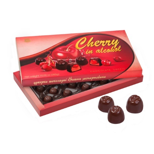  Цукерки в коробці ХБФ «Вишня заспиртована», 285г