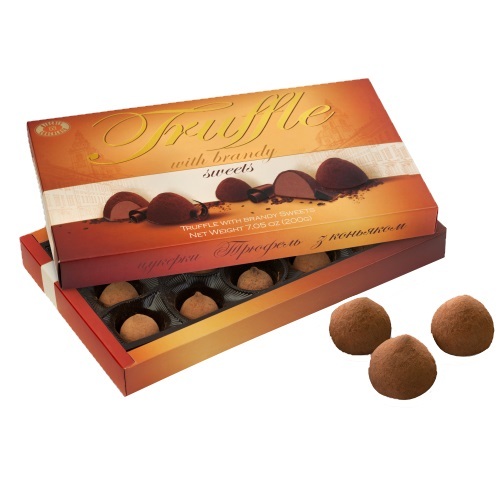  Цукерки в коробці ХБФ «Трюфель з коньяком», 200г