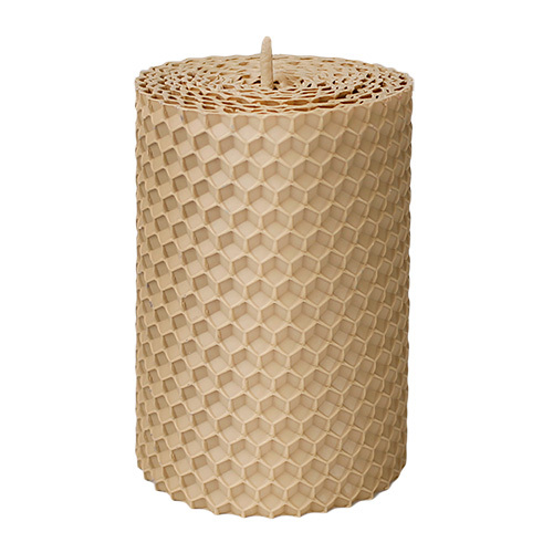  Свічка з вощини бежева, 8*5,5