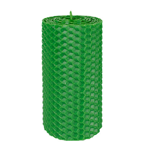  Свічка з вощини зелена, 13*4,5