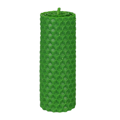  Свічка з вощини зелена, 8*3