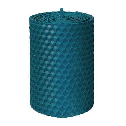  Свічка з вощини синя, 8*5,5