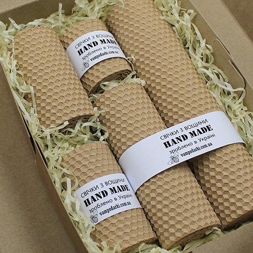  Набір свічок №1 бежевий