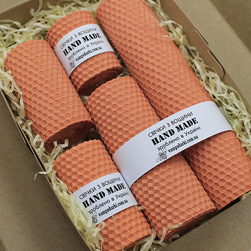  Набір свічок №1 персиковий