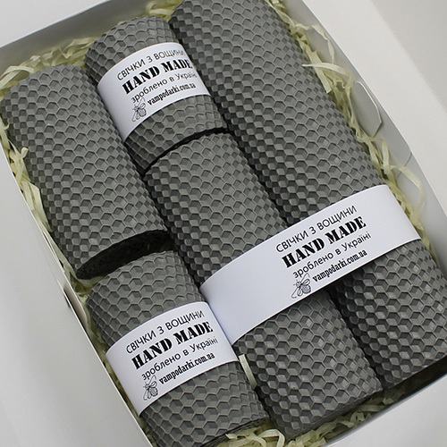  Набір свічок №1 сірий