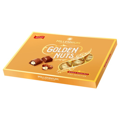 Конфеты Millennium «Golden Nut» с начинкой и целыми орехами, 130г