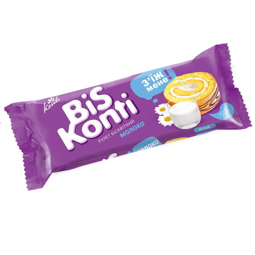 Рулет BiSKonti бисквитный со вкусом молока 150г