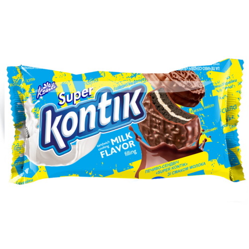Печенье-сэндвич SUPER KONTIK со вкусом молока 90г