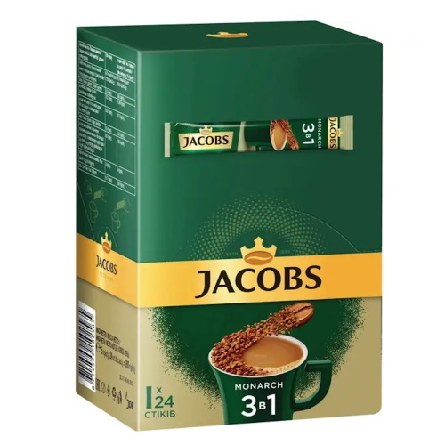  Упаковка кофейный напиток 3 в 1 Jacobs Монарх, 15гх24шт